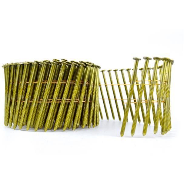 15 degrés galvanisés coil clou lisse vis tordu en spirale 3 4 coil clou de toiture