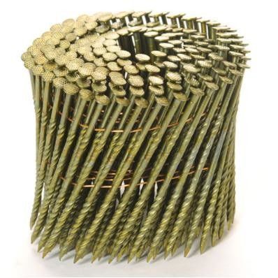 15 degrés galvanisés coil clou lisse vis tordu en spirale 3 4 coil clou de toiture