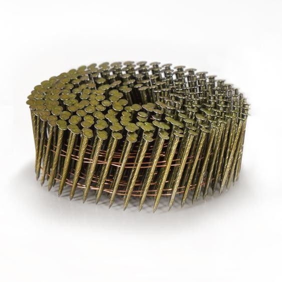 15 degrés galvanisés coil clou lisse vis tordu en spirale 3 4 coil clou de toiture