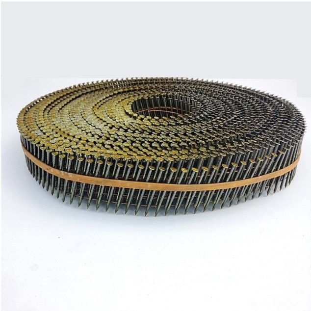 15 degrés galvanisés coil clou lisse vis tordu en spirale 3 4 coil clou de toiture