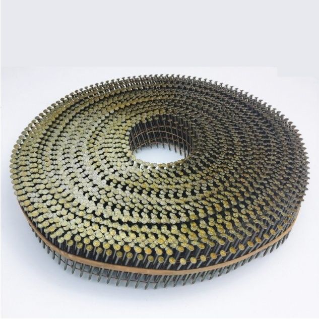 15 degrés galvanisés coil clou lisse vis tordu en spirale 3 4 coil clou de toiture